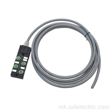 Водоотпорна дистрибуција на М8 4-порта со кабел